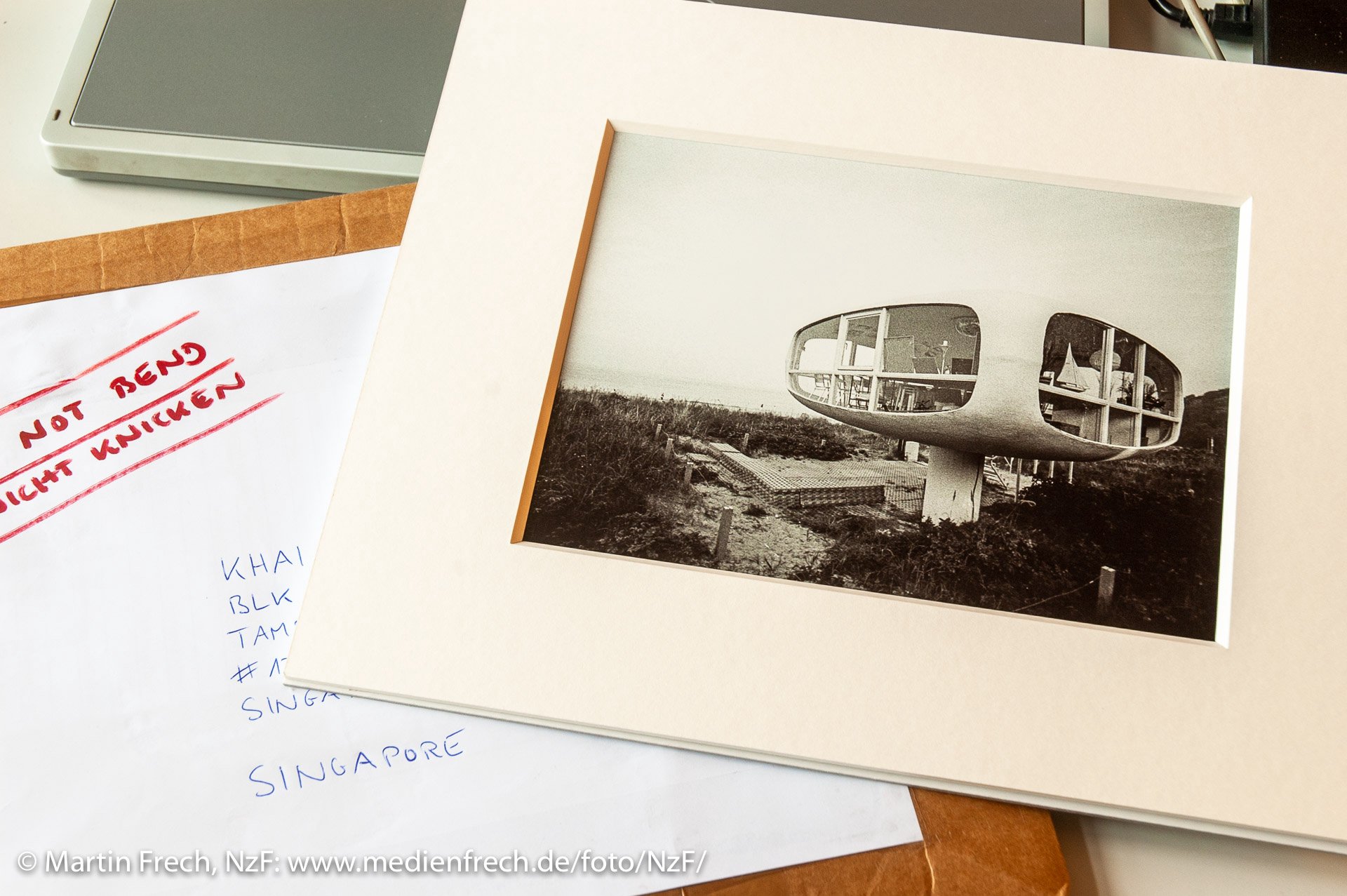 Mein PrintSwap-Beitrag: Eine Schwarzweißaufnahme des Mütherschen Rettungsturms auf Binz. (Foto: Martin Frech)